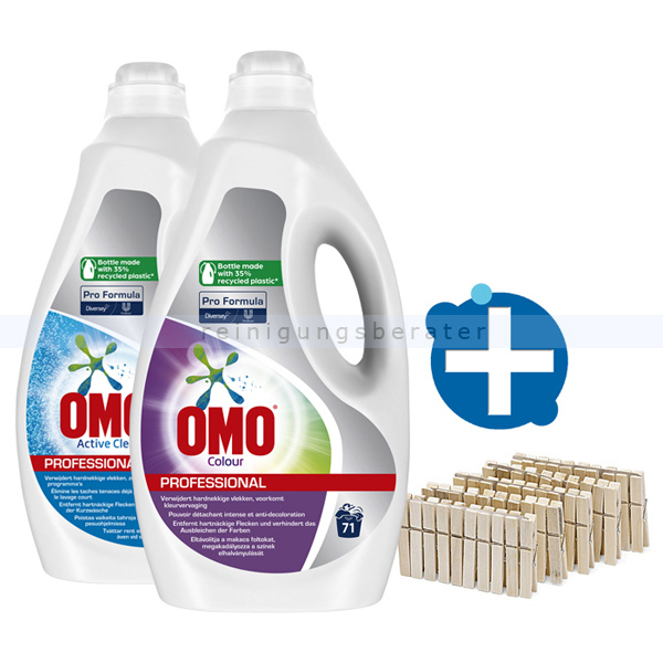 OMO Set 5 CORAL Flüssigwaschmittel und 2 L Professional x