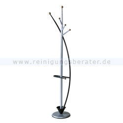 Garderobenständer Swing, freistehend Aluminium Grau, Schwarz