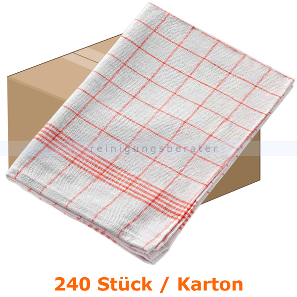 Geschirrtuch Mopptex Baumwolltuch 50 x 70 cm 60g rot Karton