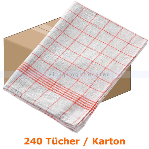 Geschirrtuch Mopptex Leinentuch 50 x 70 cm 60g rot Karton