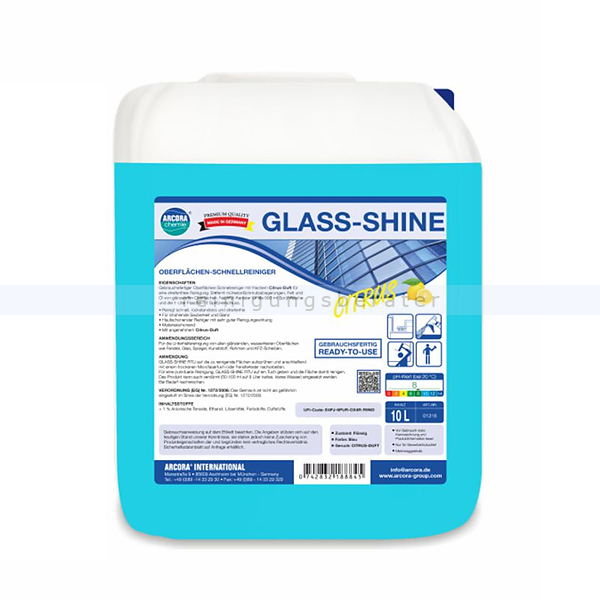 Glasreiniger Arcora Glass-Shine RTU 10 L mit Citrus Duft