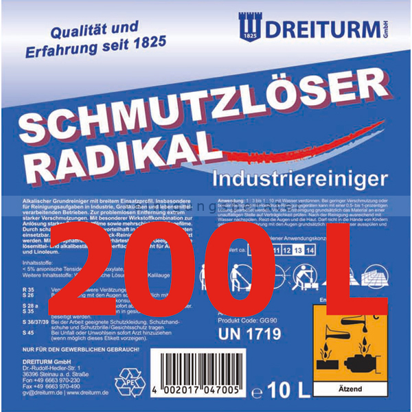 Grundreiniger Dreiturm Schmutzlöser Radikal 200 L