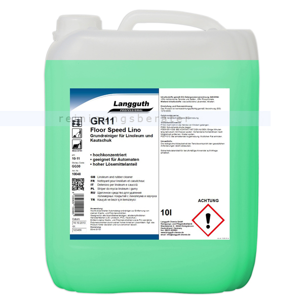Grundreiniger für Linoleum Langguth GR11 Lino Clean 10 L