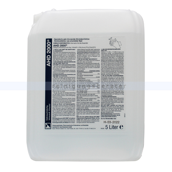 Händedesinfektion Lysoform AHD 2000 Vorratspack 5 L