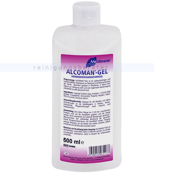 Händedesinfektion Meditrade Alcoman Gel 500 ml