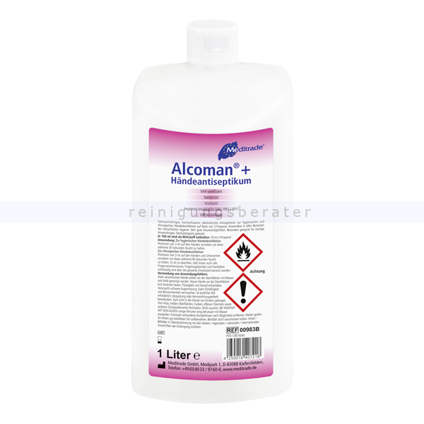 Händedesinfektion Meditrade Alcoman plus 1000 ml