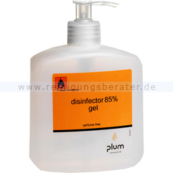 Händedesinfektion Plum Disinfector 85 % gel 500 ml Pumpflasche