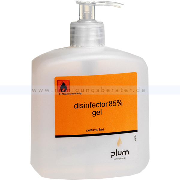 Händedesinfektion Plum Disinfector 85 % gel 500 ml Pumpflasche