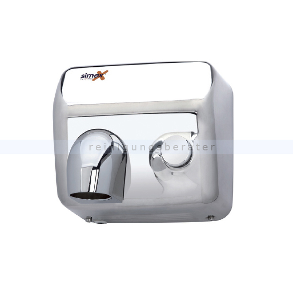 Händetrockner Simex Inoxflow mit Druckknopf Edelstahl 2300 W