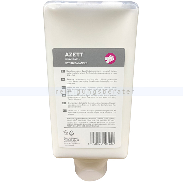 Azett HydroBalancer Hautpflegecreme Pumpflasche 1 L