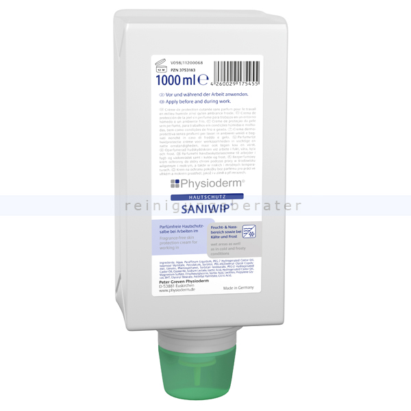 Handcreme Physioderm SANIWIP F 1 L