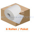 Handtuchrollen aus Zellstoff, 6 Rollen, weiß 20,8 cm x 140 m