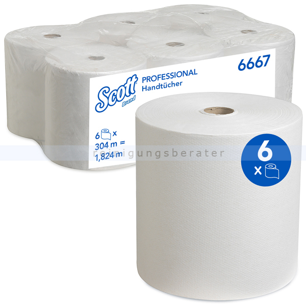 Handtuchrollen Kimberly Clark Scott Control weiß 1-lagig