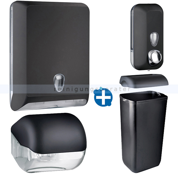 Handtuchspender im Set Color Edition 5 Komponenten schwarz