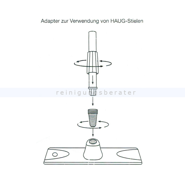 HACCP Großflächenbesen 60 cm weich  0,25mm mit deutschem Gewinde rot/grün/blau 