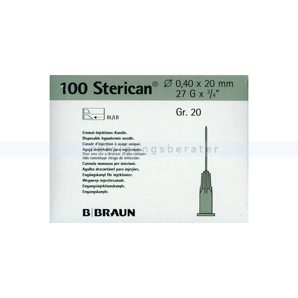Kanülen Sterican Braun Gr. 20 grau 100 Stück