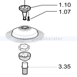 Kehrmaschinen Zubehör Haaga Set mechanischer Antrieb X75-X77