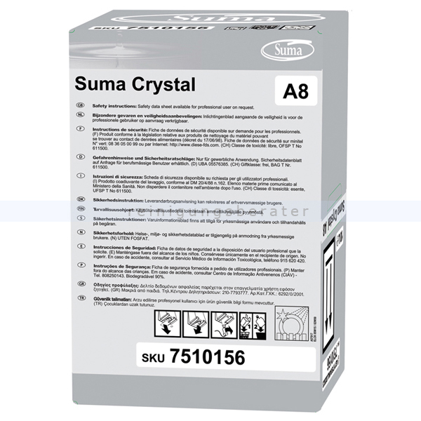 Klarspüler Diversey Suma Crystal A8 10 L