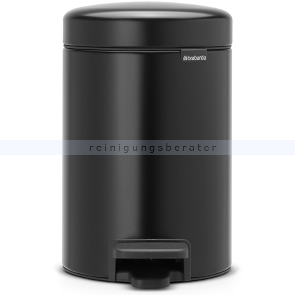 Kosmetikeimer Brabantia Tretmülleimer matt schwarz 3 L