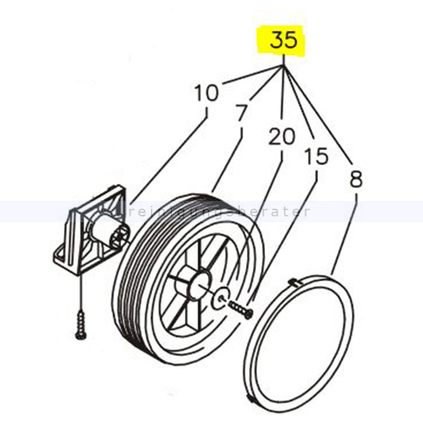 Kränzle Ersatzteile 445382 Rad kpl. 1150 / 1150T