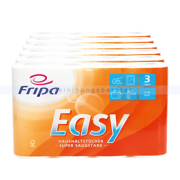 Küchenrollen Fripa Easy 3-lagig, weiß 23x21 cm 24 Rollen