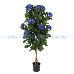 Kunstpflanze Hortensie Blau Grün, Blau
