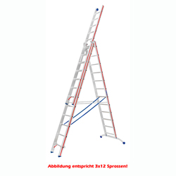 Mehrzweckleiter Hymer dreiteilig Strangpress 3x9 Sprossen