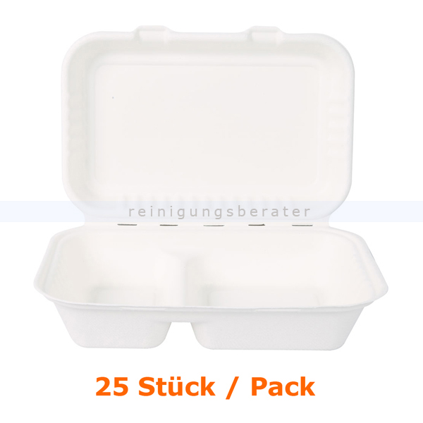 Menüschalen NatureStar BIO Lunchbox 2-geteilt 25 Stück