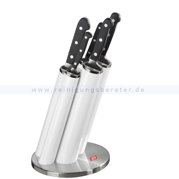 Messerblock Wesco KNIFEPIPE mit Messer weiß