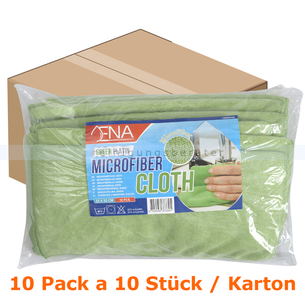 Microfasertuch Abena ENA Platin 32 x 32 cm grün Pack Karton