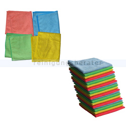 Microfasertuch SET 20 Wischtücher in 4 Farben 38x38 cm