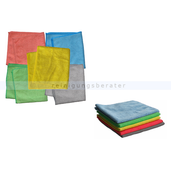 Microfasertuch SET 5 Wischtücher in 5 Farben 40x40 cm