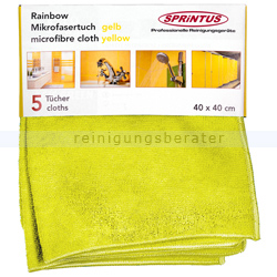 Microfasertuch Sprintus Rainbow 40x40 cm gelb