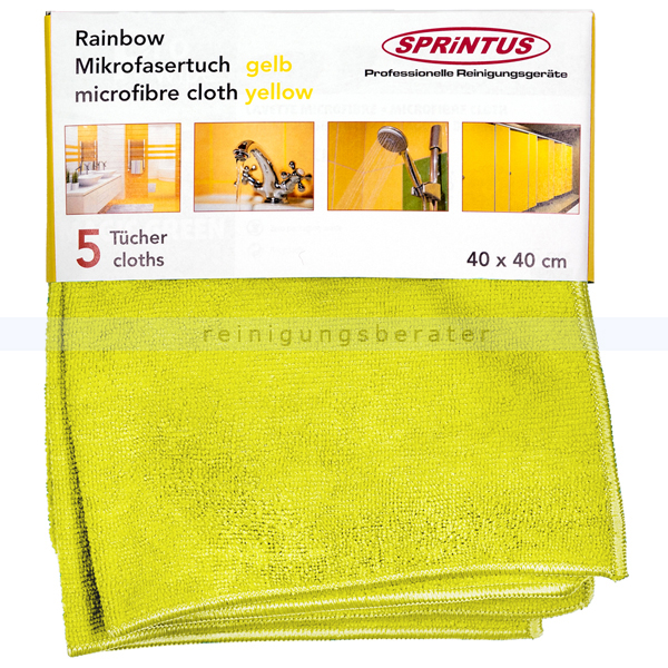 Microfasertuch Sprintus Rainbow 40x40 cm gelb