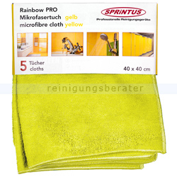 Microfasertuch Sprintus Rainbow Pro 40x40 cm gelb