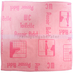 Mikrofasertuch Mopptex Piktogramm WC-Toilette Rot 40 x 40 cm