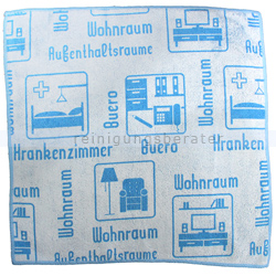 Mikrofasertuch Mopptex Piktogramm Wohnraum Blau 40 x 40 cm