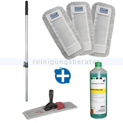 Mop-Set 2 - Wischset m. 50 cm Baumwollmop, Mopphalter, Stiel