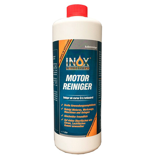 INOX® Motorreiniger - 1L Konzentrat – Reiniger-Konzentrat für den Motor -  Motorraum Reiniger & Entfetter - Motorsystemreiniger & Pflege von Auto