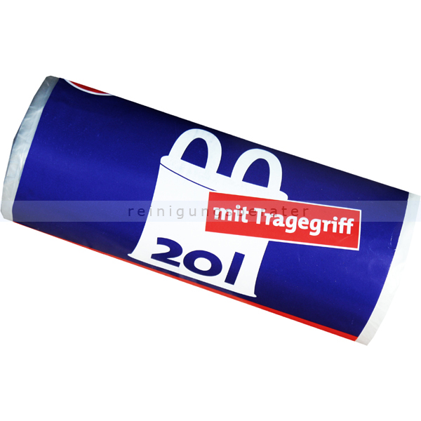 Müllbeutel mit Tragegriff 20 L 8 my, 40 Stück/Rolle