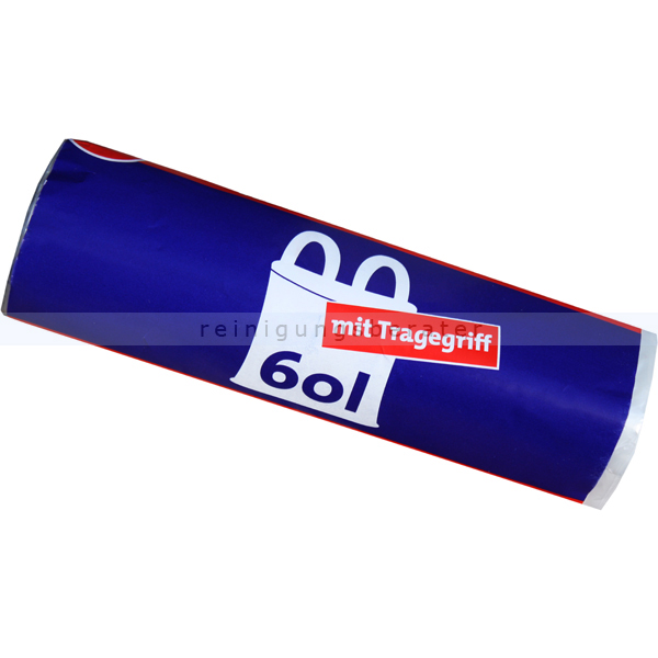 Müllbeutel mit Tragegriff 60 L 9 my, 20 Stück/Rolle