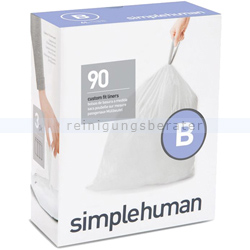 Müllbeutel Simplehuman code B, Pack mit 90 Stück, 6 L