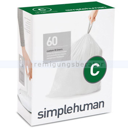 Müllbeutel Simplehuman code C, Pack mit 60 Stück, 10-12 L