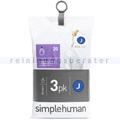 Müllbeutel Simplehuman code J, 3x Pack mit 20 Stück, 30-45 L