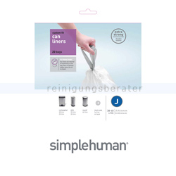 Müllbeutel Simplehuman code J, Pack mit 20 Stück, 30-40 L