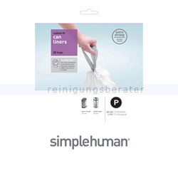 Müllbeutel Simplehuman code P, Pack mit 20 Stück, 50-60 L