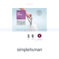 Müllbeutel Simplehuman code T, Pack mit 40 Stück, 3 L