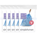 Müllbeutel Simplehuman code V, 5x Pack mit 20 Stück, 16-18 L