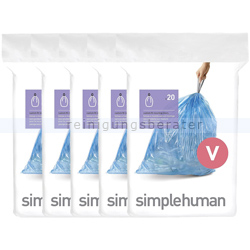 Müllbeutel Simplehuman code V, 5x Pack mit 20 Stück, 16-18 L