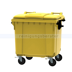 Müllcontainer fahrbarer Container 1100 L gelb